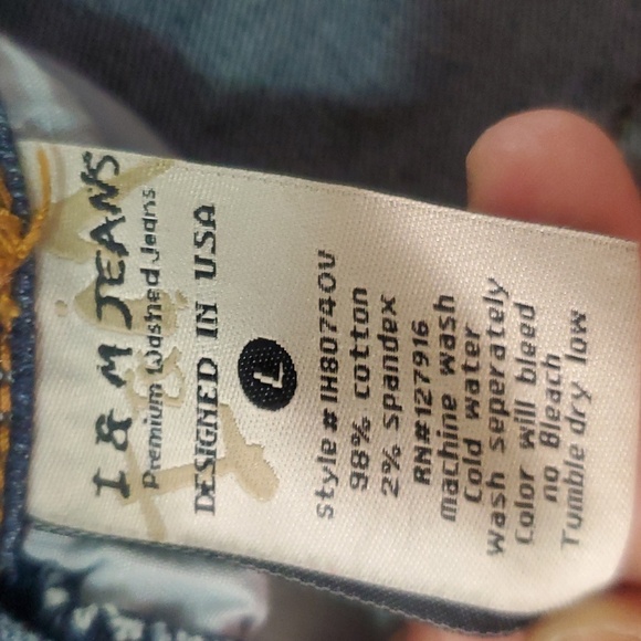 I&M Jeans Denim Distressed Mid Rise Overalls Size L - Picture 11 of 14